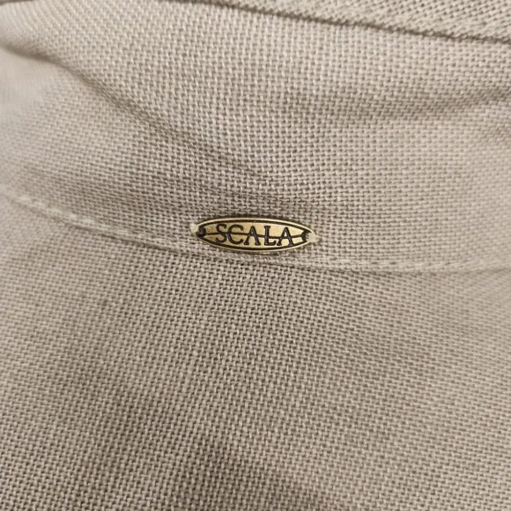 Scala Collezione Wide Brim Sun Hat‎ Cotton Blend Beige Outdoor Gardening
